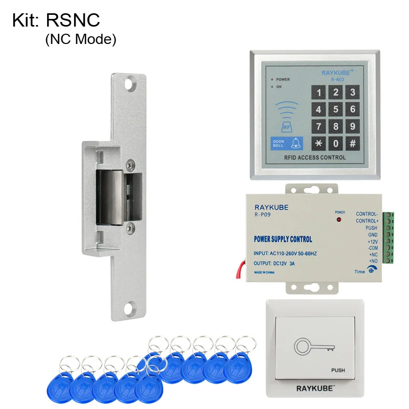 RAYKUBE RFID система контроля доступа комплект с электронным замком пароль клавиатуры и RFID считыватель DIY комплект для безопасности двери - Цвет: R-SNC