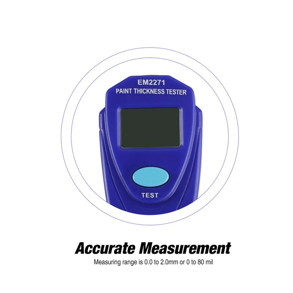 EM2271 мини толщиномер покрытие цифровой покраски толщиномер ЖК-дисплей Автомобильный счетчик данных автомобильный тестер толщины покрытия