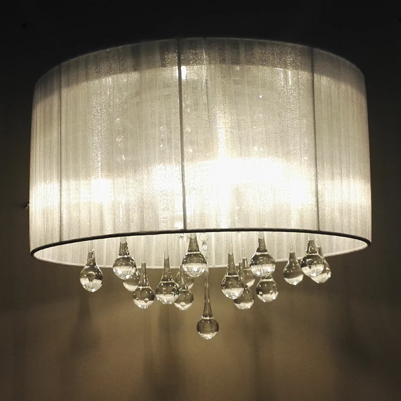 Современный Лаконичный модный хрустальный светильник для люстры, домашний декор для гостиной, тканевый светильник, светодиодный светильник E14, лампа для люстры