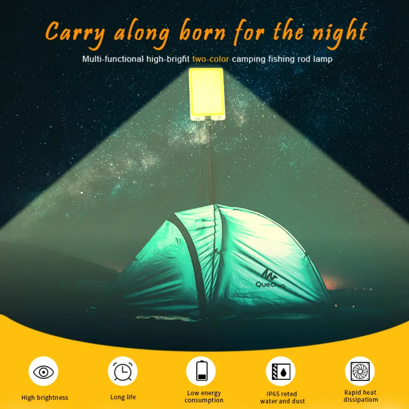

outdoors led work light rechargeable Camping tent portable hunting spotlight cob searchlight Can Remote control change colour