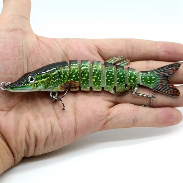 Pike Design Jointed Fishing Lure 8 Sections 12.5cm 20g Ocean Peche Fishing Lure Swimbait