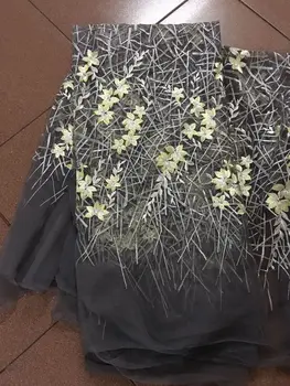 

Best Quality embroidered African Tulle Lace Fabric Latest African French Lace Fabric with flower for nice dress