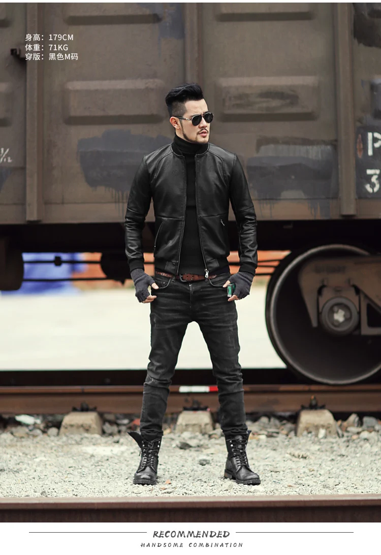 Зимняя мужская мотоциклетная байкерская куртка из искусственной кожи, мужская повседневная куртка пилота на молнии, НОВАЯ тонкая модная черная ветровка, верхняя одежда, куртка