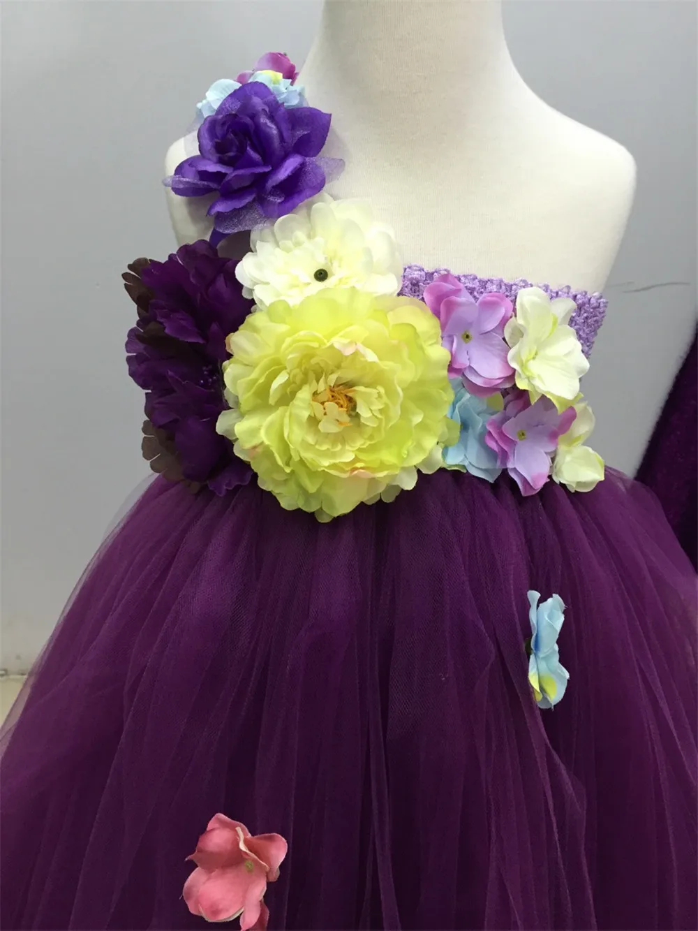 Детская Обувь для девочек Свадебные Платья для девочек на свадьбу слоновая кость, фиолетовый цветок фея платье-пачка принцессы для девочек