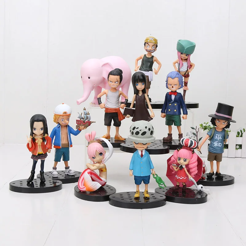 

Anime One Piece Childhood ver. Zoro Sanji Luffy Nami Franky Sabo Ace Usopp Boa Hancock Shirahoshi Nico Law figure PVC Model Toys