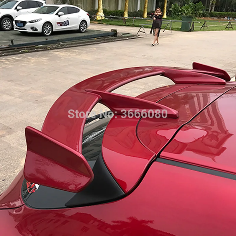 

For Mazda 3 Axela hatchback 2013-2018 FRP Material Unpainted Color Rear Spoiler Wing Trunk Lid Cover Car Styling