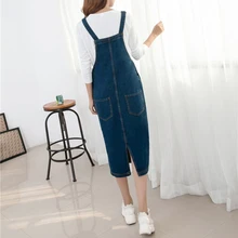 New Plus Size S-XXXXL Women's Denim Strap Dress Empire Waist Slim Length Maxi Spring Summer Dress Fashion Vestidos Dresses 1774