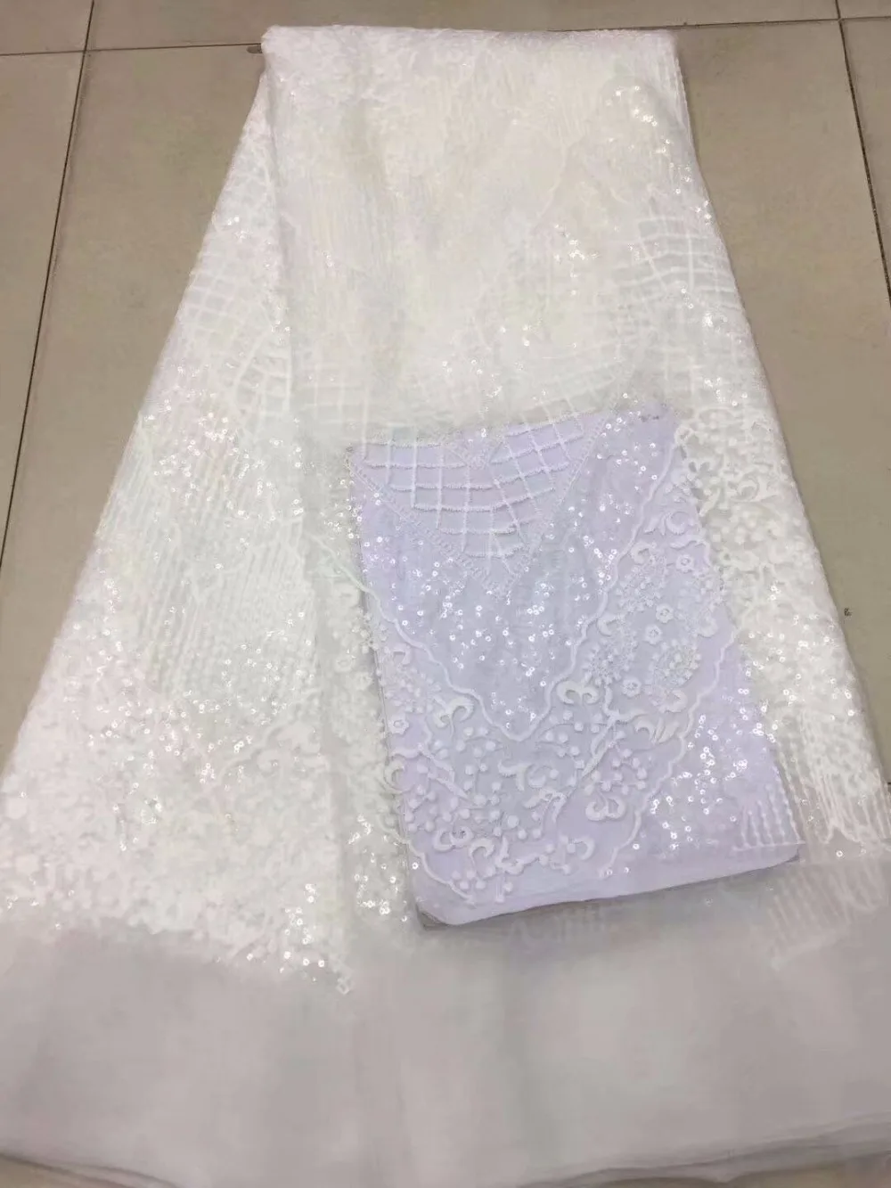 

African Tulle Lace Fabric African French Lace Fabric High Quality With sequins Nigerian Embroidery Tulle French Lace