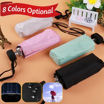 

Portable Travel Umbrella 16cm Mini Folding Rain Umbrella Pocket Parasol Male Female Gift Girls Anti-UV Waterproof