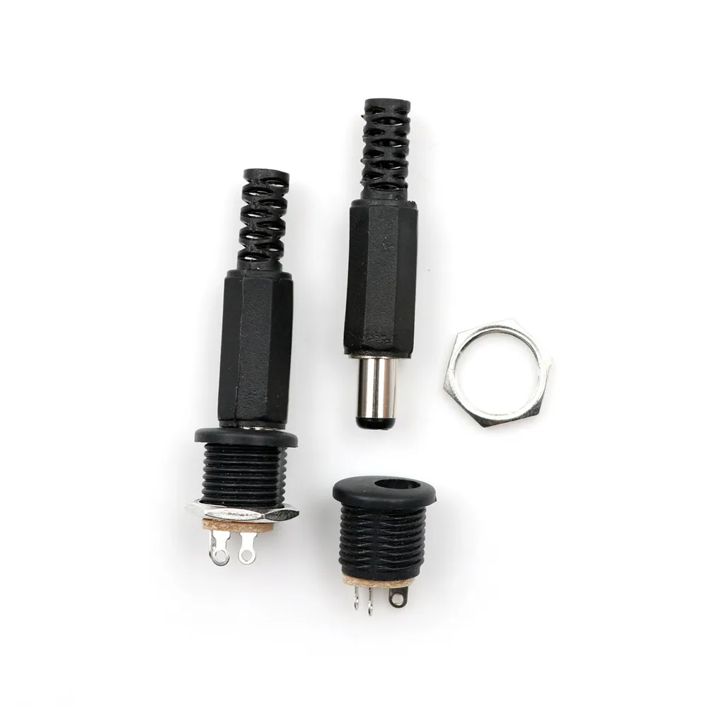 Hot Sell 10 pcs/set 12V 3A Plastic Male Plugs+ Female Socket Panel Mount Jack DC Power Connector Electrical Supplies