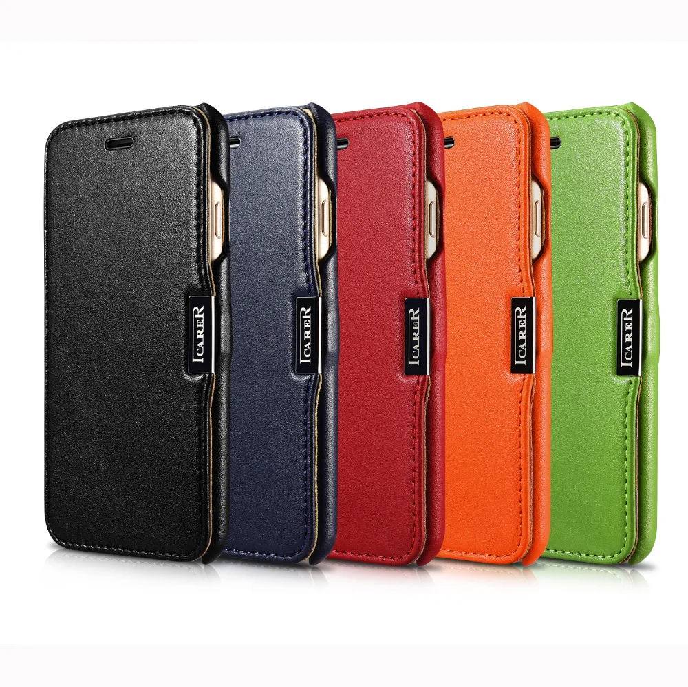 

Colorful Design ICARER Elegant Geniune Leather Side-open Hand Made Flip Case For iPhone 7 8 Colorful Phone Case 4.7inch