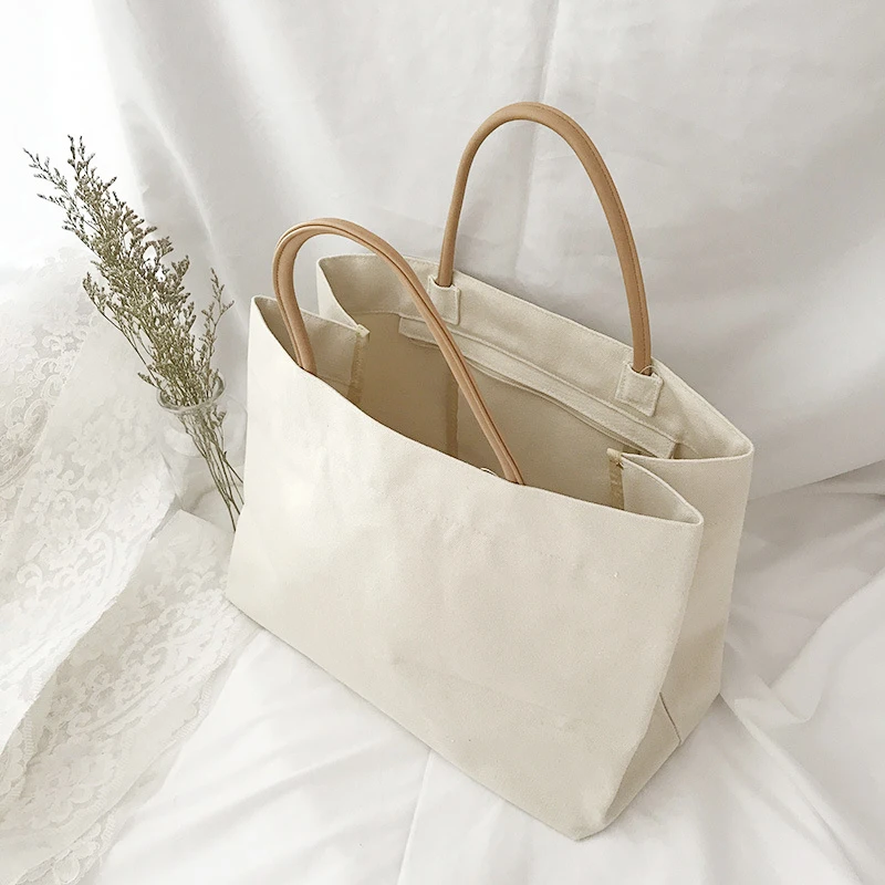

Large Canvas Shopping Bag Tote Eco Friendly Reusable Shopper Bag Grocery Supermarket Big Volume Bags Casual Handbag for Women