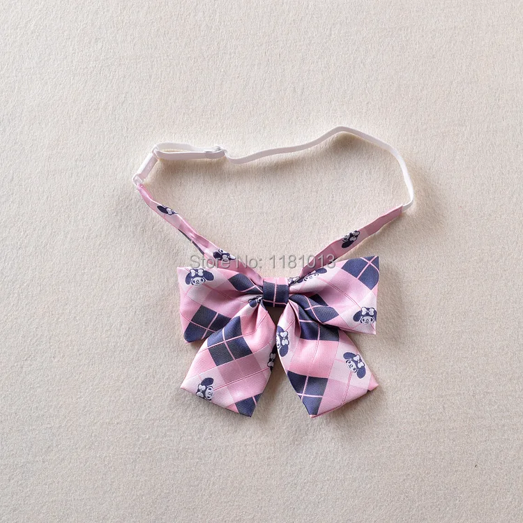 

2 PCS / LOT Japan JK uniform sailor suit bow tie Japanese Cute girl embroidery Blue squares / Gray squares bow tie