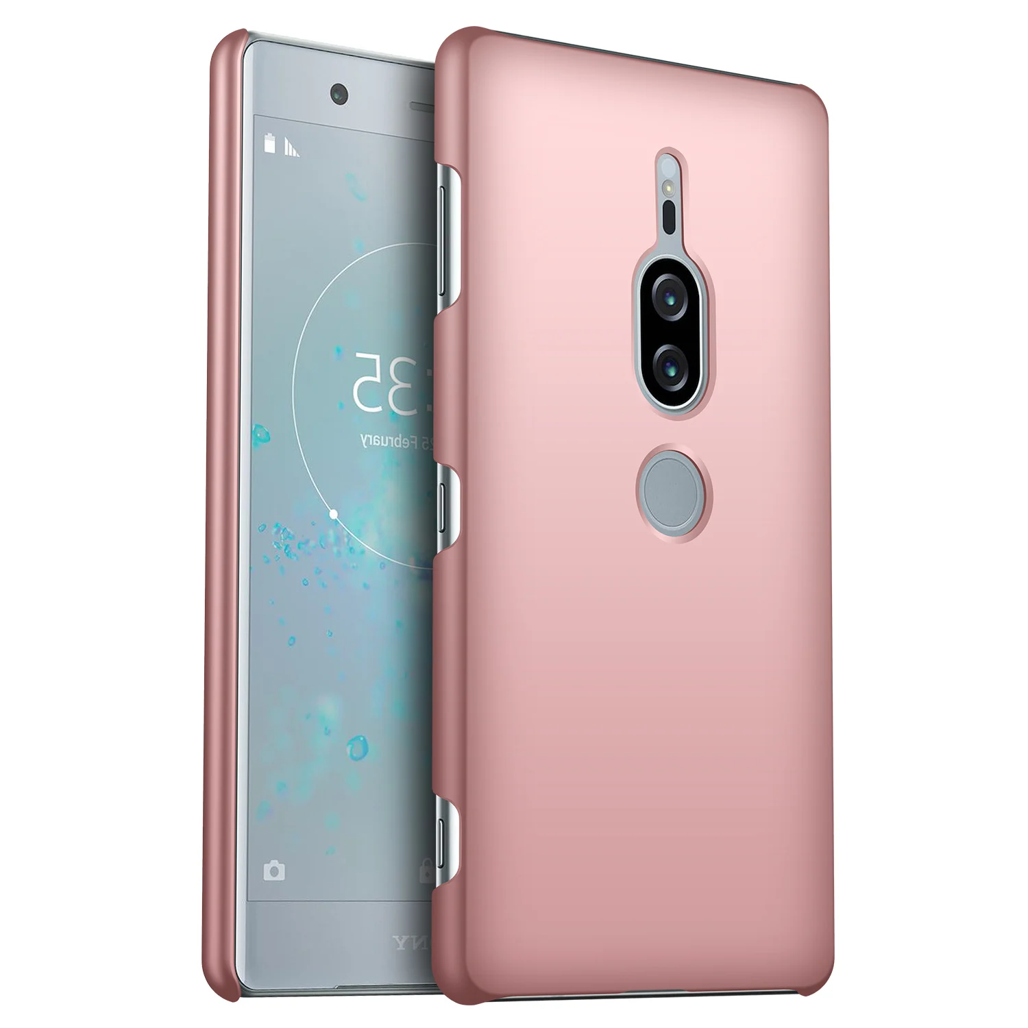 Для sony Xperia XZ2 Премиум чехол высокого качества Жесткий ПК Тонкий Матовый кожаный защитный чехол на заднюю панель для sony Xperia XZ 2 Premium - Цвет: rose gold