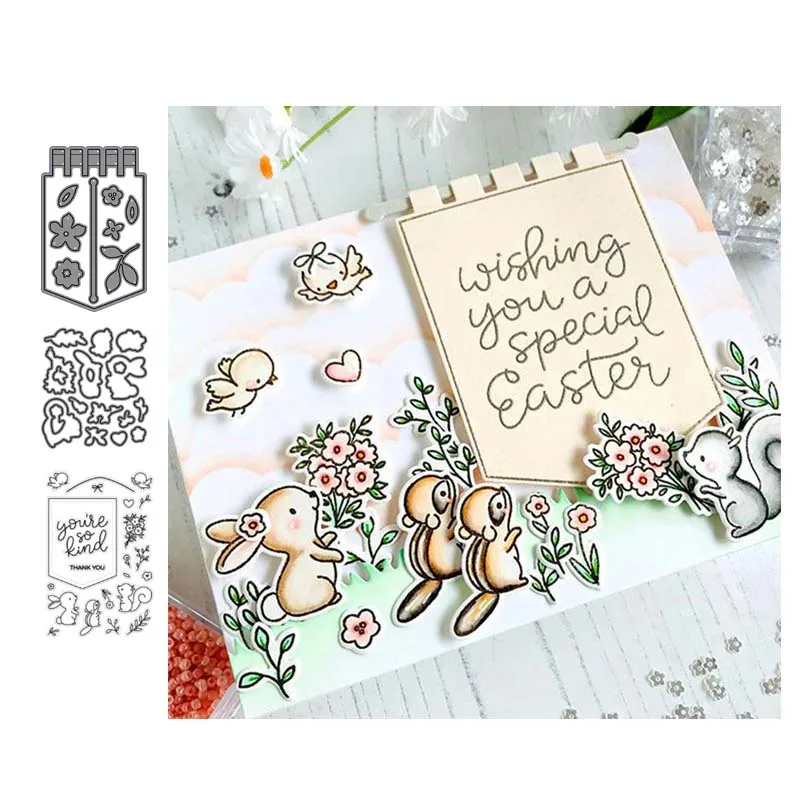 

Rabbit Metal Cutting Dies Stamps Stencil for DIY Scrapbooking Photo Album Embossing Decorative Craft Die