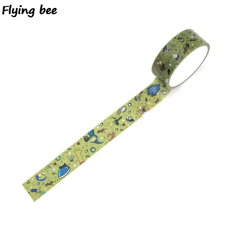 Flyingbee 15mmX5m Бумага васи лента мультфильм милый забавный клейкая дети DIY