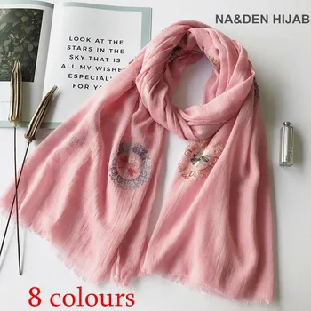 

Yunnan long national wind pure color female tourism is prevented bask in cotton and linen scarf shawls scarves10pcs/lot
