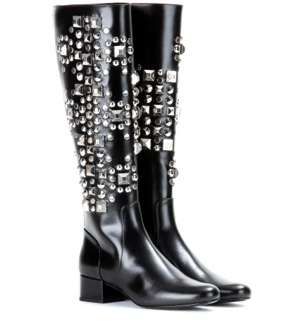 swarovski crystal thigh high boots