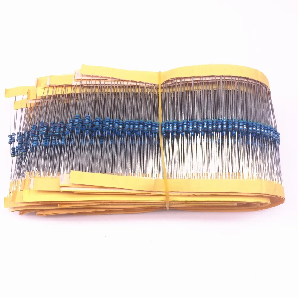 

Total 2100pcs 1/4W Metal Film Resistor Assorted Kit 21 Values (1 Ohm ~1M Ohm) ,100pcs Each value