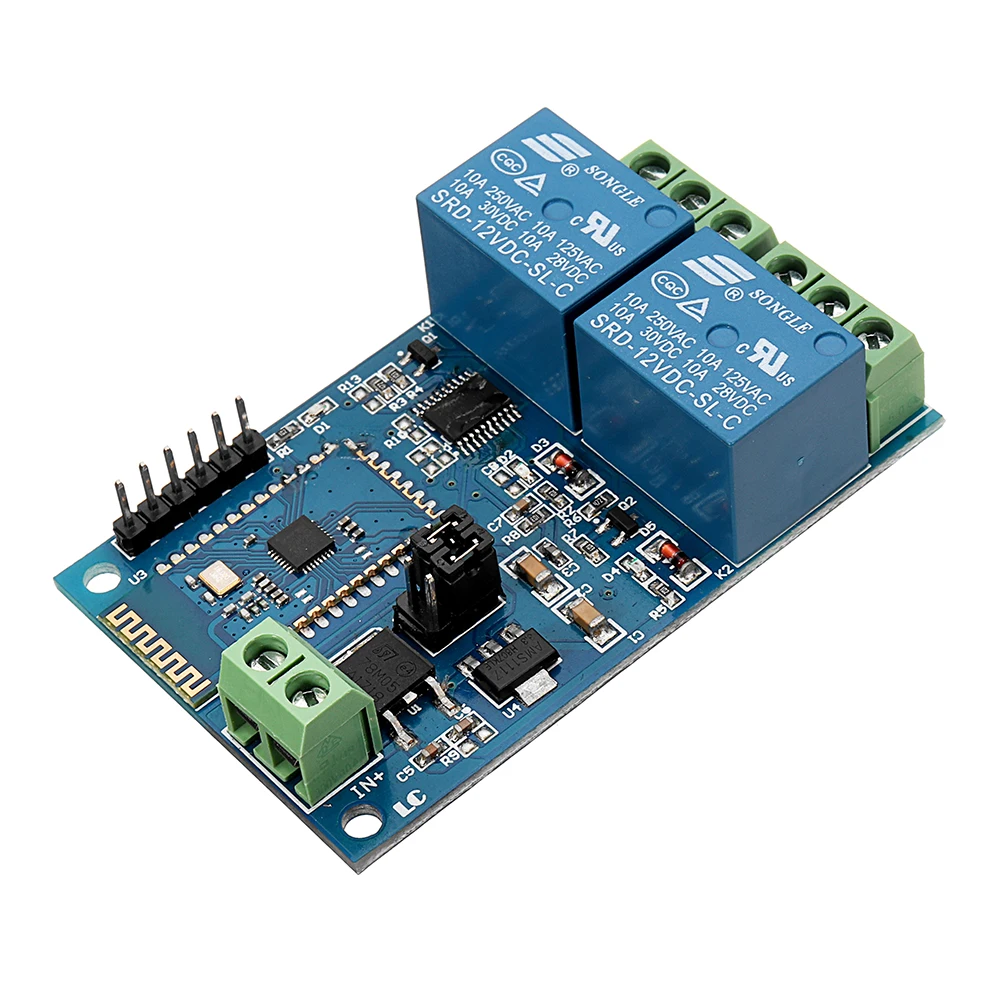 

DC12V 2 Channel bluetooth Relay IOT Smart Home APP Remote Control Switch Module