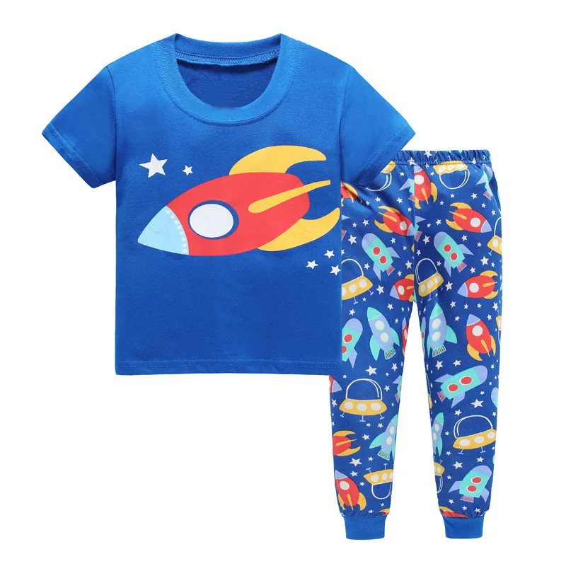 

2019 Boys Girls Princess Pajamas Baby Cartoon Clothing Sets Kids Pyjamas Boys Girls Short Sleeve Sleepwear Night wear