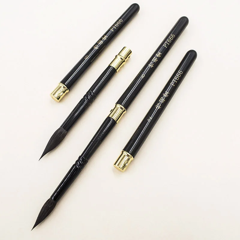 Fácil de Transportar para o Esboço Pincel de Aquarela Caneta Viagem Viagem Escova Esquilo Cabelo Pt666 Portátil Cobre Tampa Paingting Zytang 3 escova de pintura