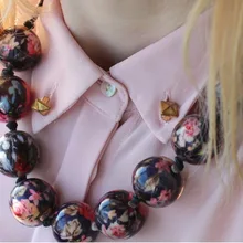 Европейский стиль большая черная ткань с розовым цветком обернутые бусы ожерелье для женщин