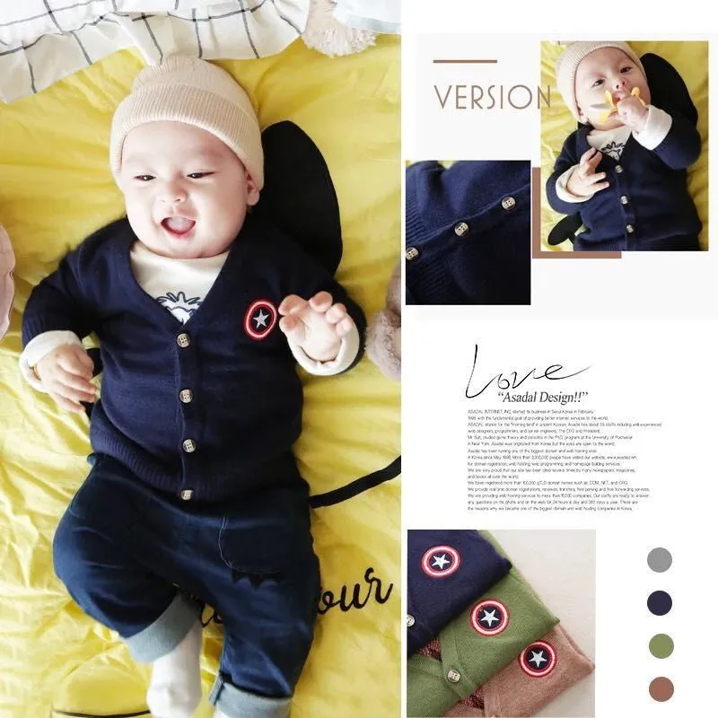 

Kids, new Captain America sweaters, sweaters, knitted sweaters, baby boys 'coats.