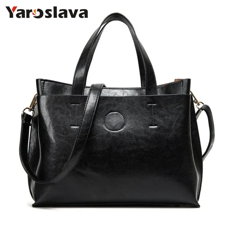 

2019 Ladies Handbags Famous Brand Messenger bag Women Fashion Black Leather Shoulder Bag Women High Quality Big Bags Purse LL538