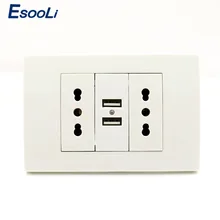 Esooli Usb настенный разъем питания двойной Итальянский/разъем Чили с Usb 1000mA USB зарядное устройство порт для мобильного 118 мм* 80 мм