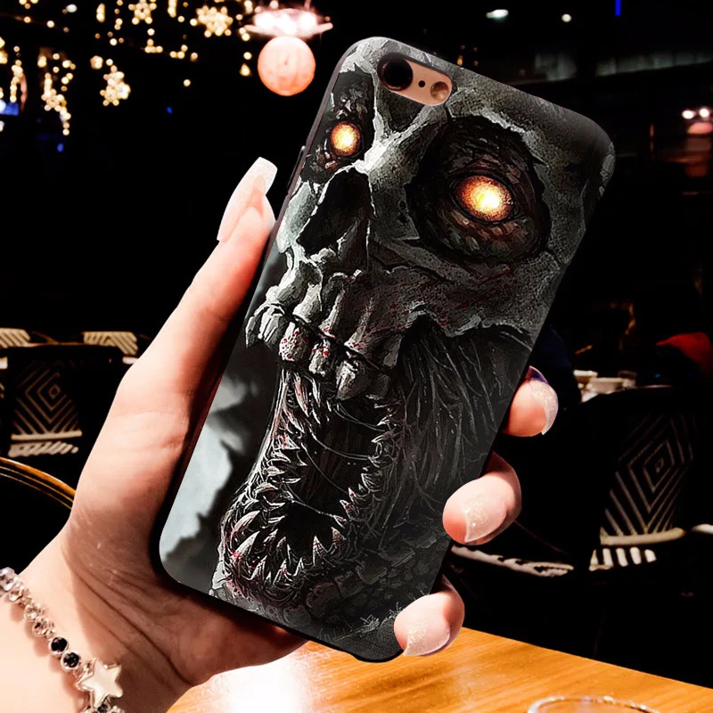 Skull Skeleton Hybrid Phone Case For iPhone