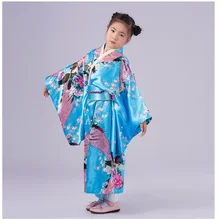 Fashionable Japanese Girl Kimono Dress Children Yukata Kid Girl Stage Dance Costumes Child Cosplay Dress Flower