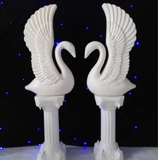 

European Plastic Swan Rome Pillar Road Flower Invitation Area Background Decoration Wedding Projects