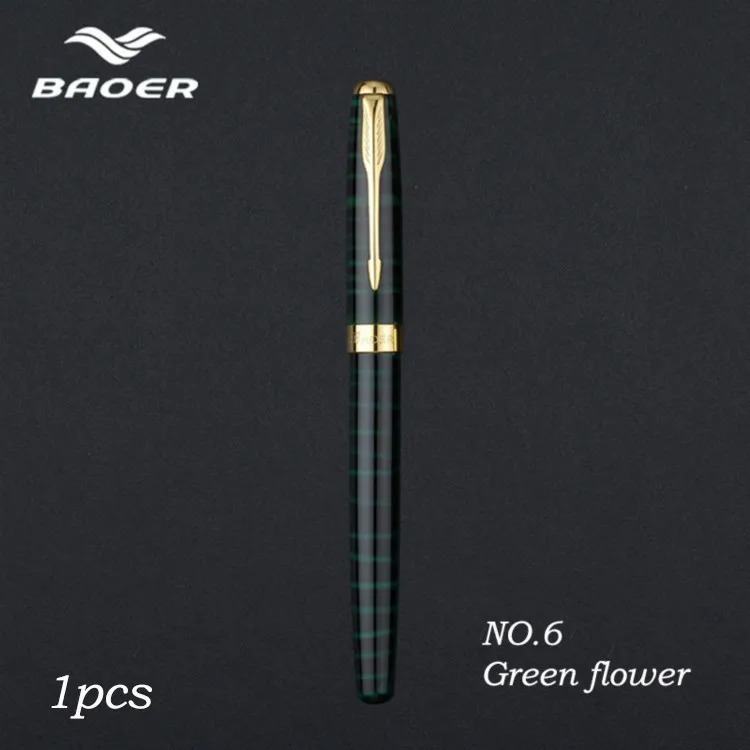 Baoer388-Rollerball-Pen-Black-Golden-Business-Metal-Ballpoint-Pen-Medium-Golden-Clip-Gold-boligrafo-muji-made(9)