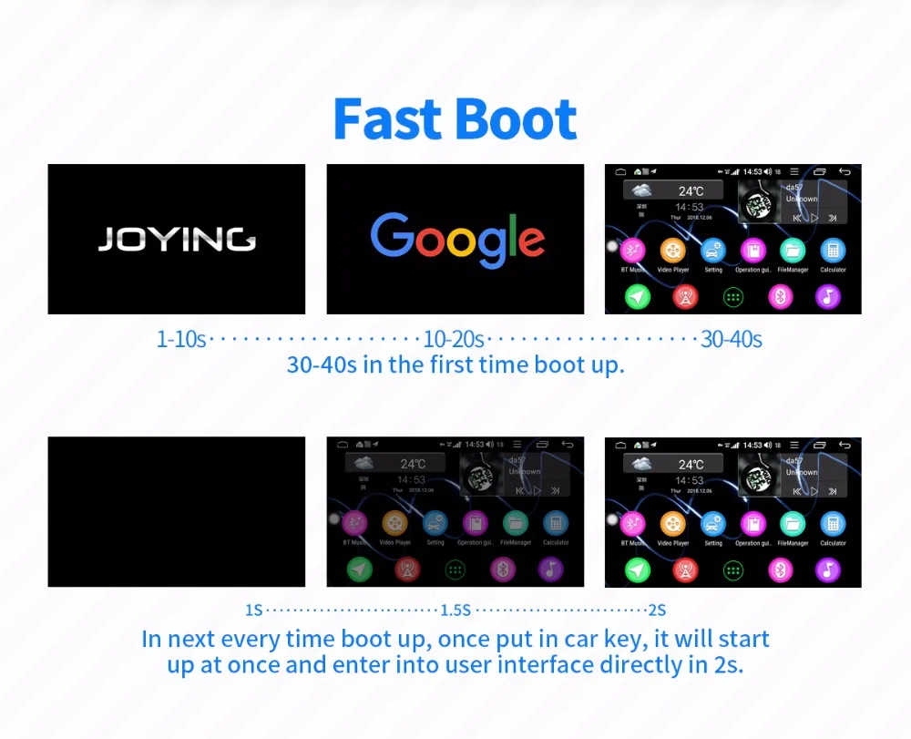 Excellent JOYING Android 8.1 car radio 1 din stereo head unit Octa Core 8"HD Screen 4GB ram 64GB ROM support 4G DSP Split Screen SWC audio 14