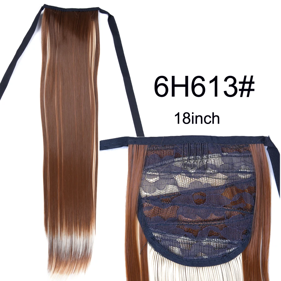 Длинные прямые синтетические волосы для наращивания «конский хвост» для женщин, волосы на заколках «конский хвост», красный цвет, 20 дюймов