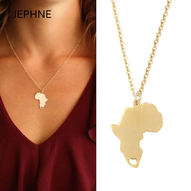 JEPHNE Africa Necklace Silver Africa Jewelry Travel Gift Wanderlust