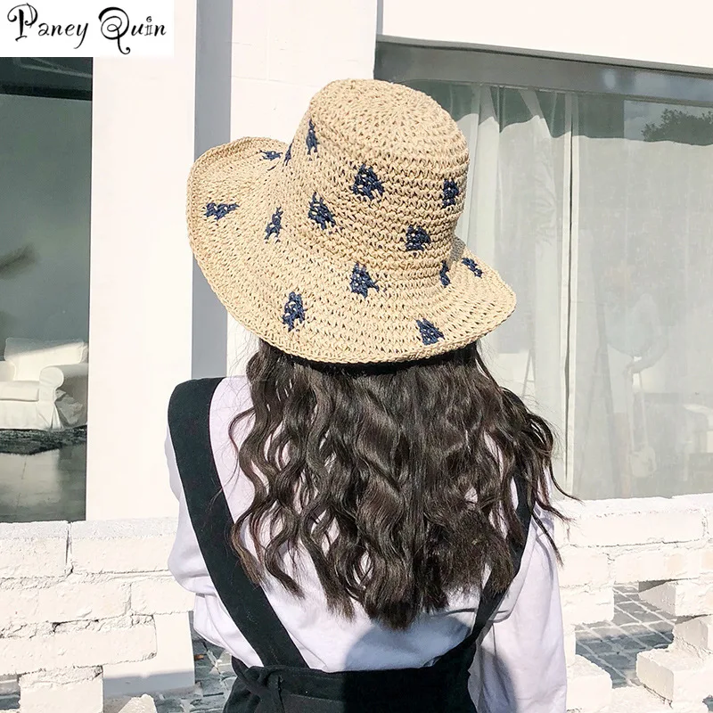

women new summer beach hat wide large brim folding summer hat women fresh sun hat for holiday cute sunshade caps