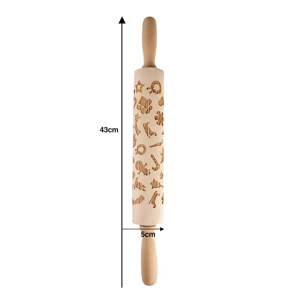 Рождественская тисненая скалка для выпечки печенья лапши печенье, фондан, пирог, тесто Выгравированный роллер олень; Снежинка