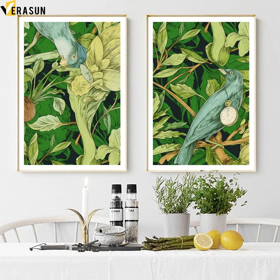 

Cartoon Bird Flower Wall Art Canvas Painting Nordic Posters And Prints Canvas Prints Pop Art Wall Pictures For Living Room Decor