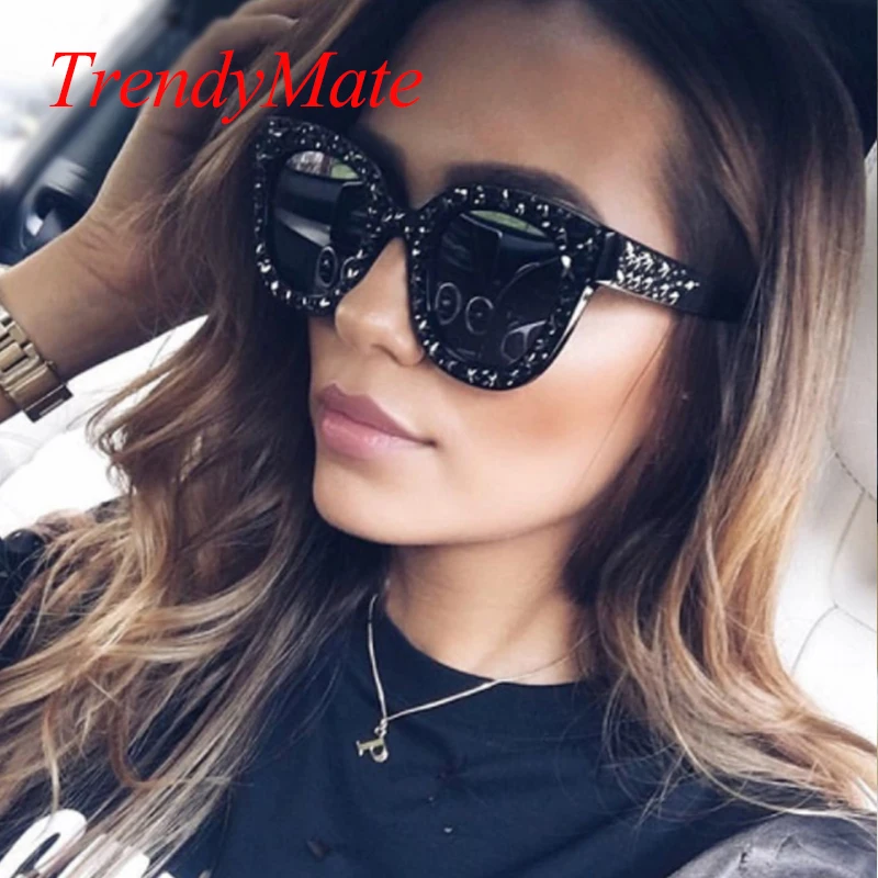 TrendyMate 2018 женские крупные солнцезащитные очки с дизайнерским узором в виде звезд