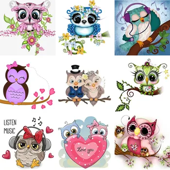 

DIY Diamond Painting Animals Loveable Owl Cross Stitch Diamonds Embroidery Mosaic Full Rhinestones Home Decor Cartoon Gift