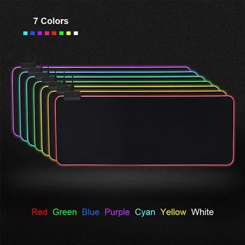 

Mouse Pad RGB Colorful LED Lighting Mouse Pad Mat for PC Laptop Gaming Accessories Laptop Keyboard Desk Mat Computer Mousepad