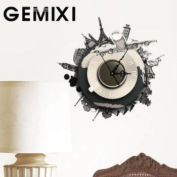 

Earth round floor design Wall Stickers Digital wall Clock modern Clocks 3d wall stickers Home 3D Art Girf Home Decoration 1O24