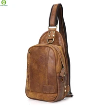 Vintage 100% En Cuir Véritable hommes sacs Voyage Équitation Messenger sacs à Bandoulière Cross Body Sling Poitrine Pack Occasionnel Nouveau