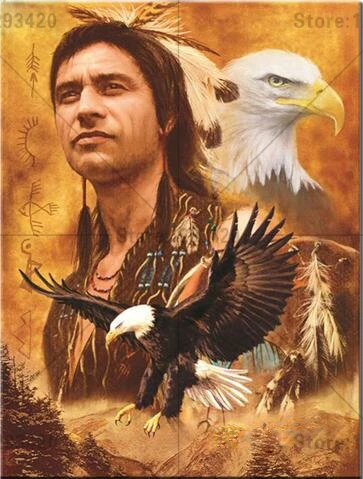 

5D Diamond Painting Cross Stitch Indian Eagle Diamond Embroidery Square Drill Full Diy Diamond Mosaic Home Decoration