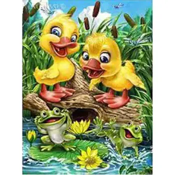 

Diamond embroidery 5d diy diamond painting Cartoon duck frog pictures of rhinestones paintings for children home decor gifts