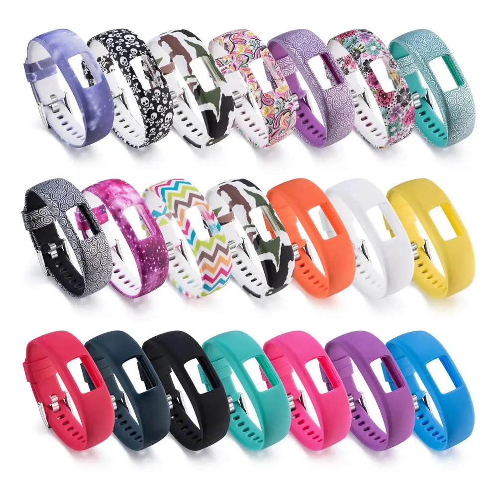 

Color Pattern Comfortable Silicone Replacement Bracelet Strap Wrist Band For Garmin Vivofit 4 Smart Bracelet 18mm Strap