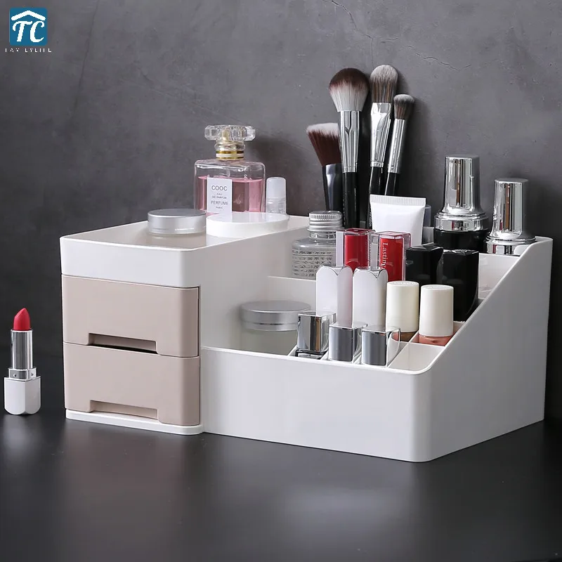 

Cosmetic Storage Box Desktop Makeup Organizers Drawer Stationery Make Up Brush Sundries Skin Care Rack Container Mobile Phone
