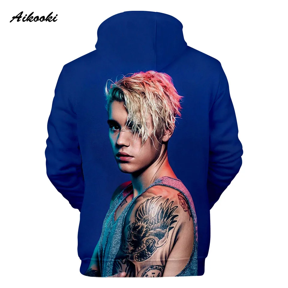 Aikooki 2018 Justin Bieber 3D Hoodies Men/Women Sweatshirts Hoody 3D Print Music Idols Hooded Boys/Girls Cotton Polluvers Tops